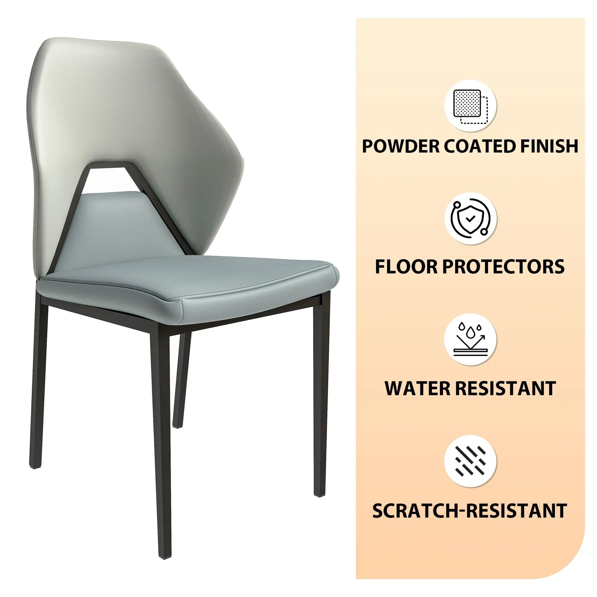 Eclat Collection Modern Upholstered Leather Dining Chair Set of 2 - Elax Furniture