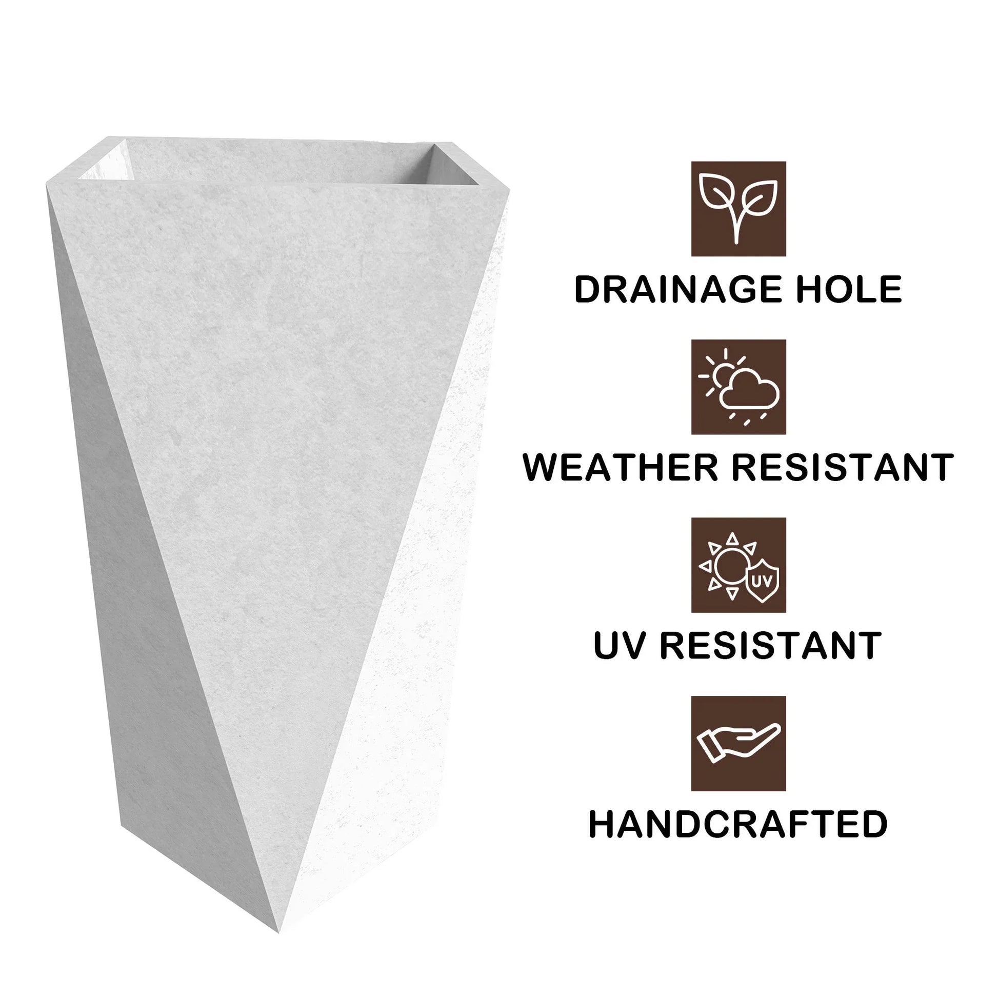 Aloe Tapered Square Fiberstone And MGO Clay Planter For Indoor And Outdoor - Elax Furniture