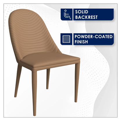 Seville Dining Chair Upholstered in Leather with Metal Legs Covered in Leather - Elax Furniture