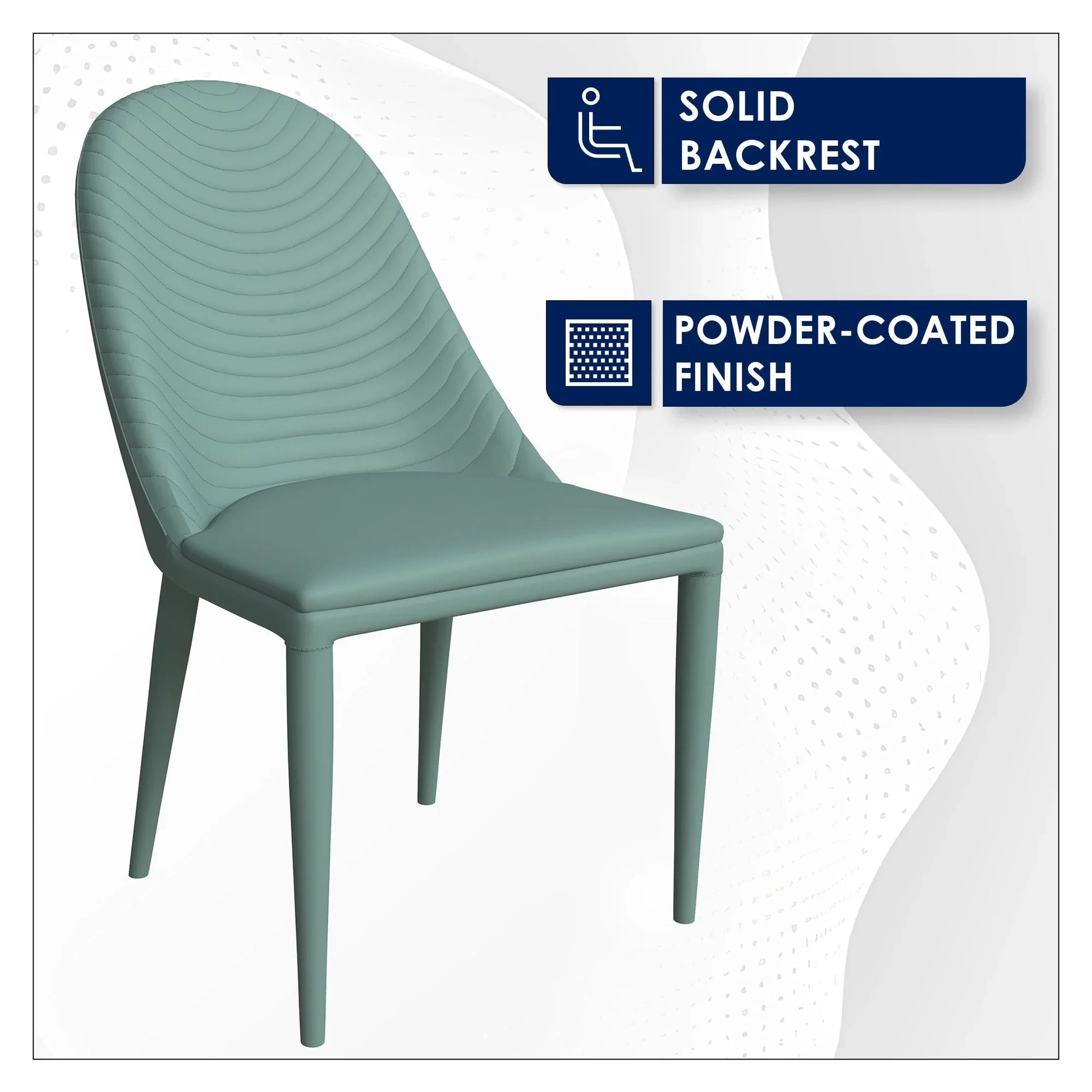 Seville Dining Chair Upholstered in Leather with Metal Legs Covered in Leather - Elax Furniture