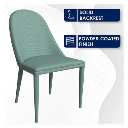Seville Dining Chair Upholstered in Leather with Metal Legs Covered in Leather - Elax Furniture