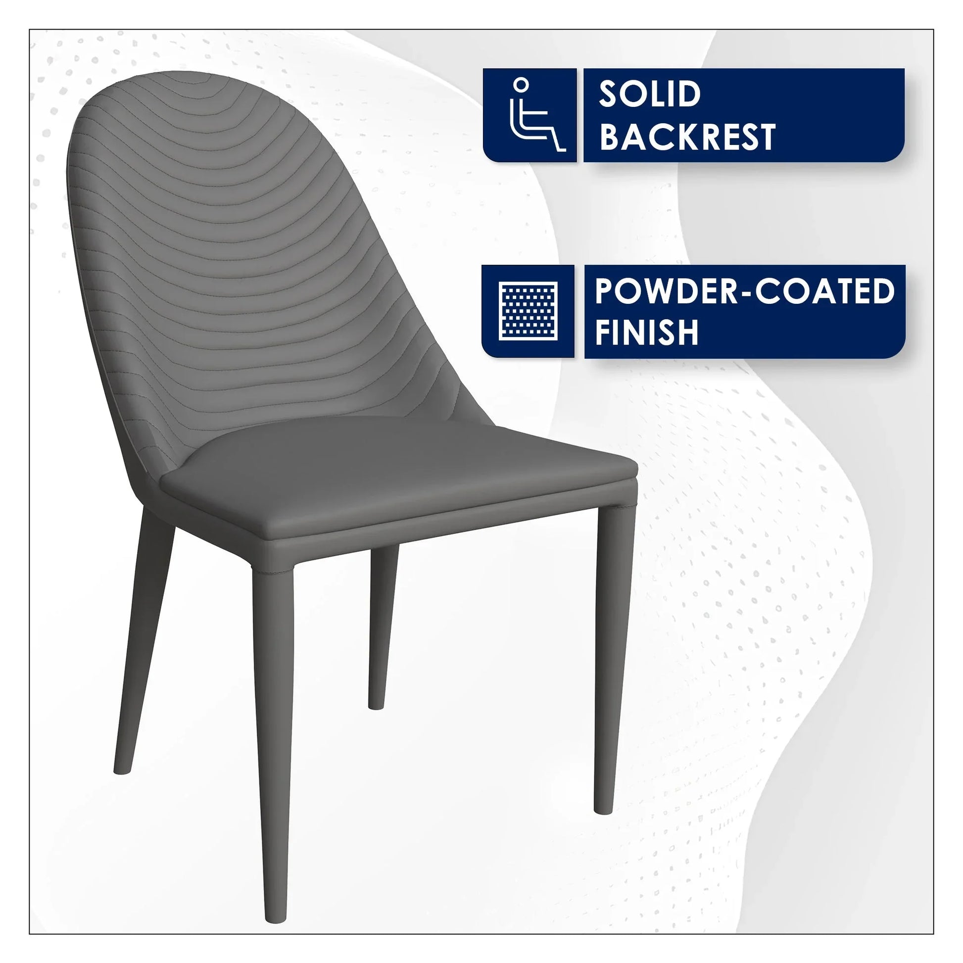 Seville Dining Chair Upholstered in Leather with Metal Legs Covered in Leather - Elax Furniture