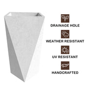 Aloe Tapered Square Fiberstone And MGO Clay Planter For Indoor And Outdoor - Elax Furniture