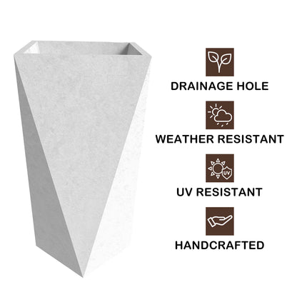 Aloe Tapered Square Fiberstone And MGO Clay Planter For Indoor And Outdoor - Elax Furniture