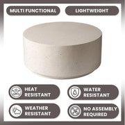 Terra 36" Round Coffee Table in Fiberstone for Indoor and Outdoor - Elax Furniture