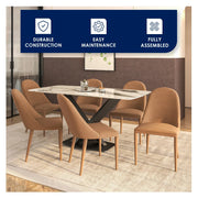 Seville Dining Chair Upholstered in Leather with Metal Legs Covered in Leather - Elax Furniture