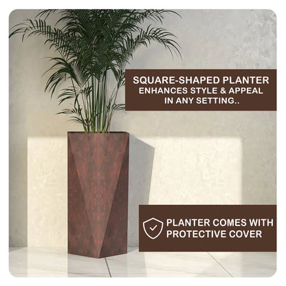 Aloe Tapered Square Fiberstone And MGO Clay Planter For Indoor And Outdoor - Elax Furniture