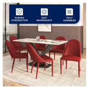 Seville Dining Chair Upholstered in Leather with Metal Legs Covered in Leather - Elax Furniture