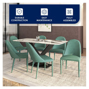 Seville Dining Chair Upholstered in Leather with Metal Legs Covered in Leather - Elax Furniture