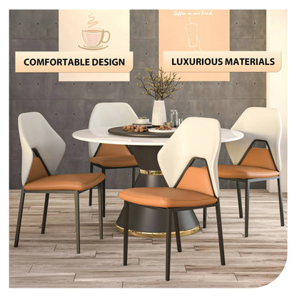 Eclat Collection Modern Upholstered Leather Dining Chair Set of 2 - Elax Furniture