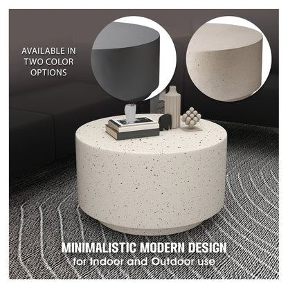 Terra 36" Round Coffee Table in Fiberstone for Indoor and Outdoor - Elax Furniture