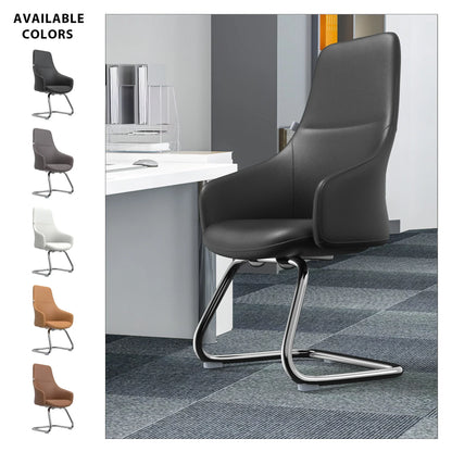 Celeste Leather Conference Office Chair with Upholstered Seat and Armrest - Elax Furniture