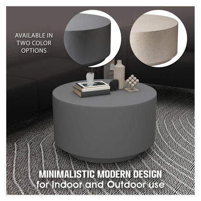 Terra 36" Round Coffee Table in Fiberstone for Indoor and Outdoor - Elax Furniture