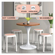 Tresse Mid-Century Modern Stackable Round Plastic Dining Stool for Kitchen and Dining Room - Elax Furniture