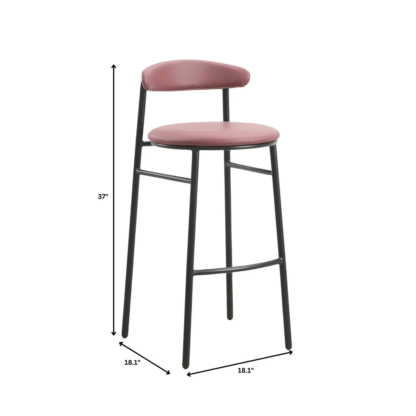 Lume Series Modern Bar Stool Upholstered in Leather for Dining Room and Kitchen - Elax Furniture