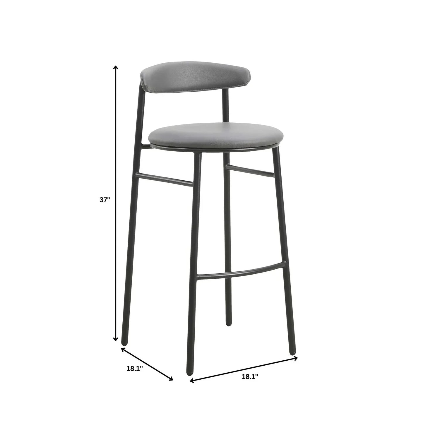 Lume Series Modern Bar Stool Upholstered in Leather for Dining Room and Kitchen - Elax Furniture