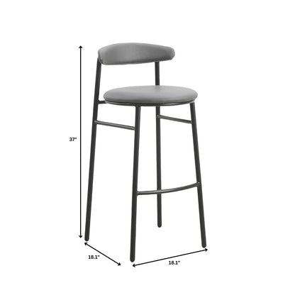 Lume Series Modern Bar Stool Upholstered in Leather for Dining Room and Kitchen - Elax Furniture