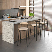 Lume Series Modern Bar Stool Upholstered in Leather for Dining Room and Kitchen - Elax Furniture