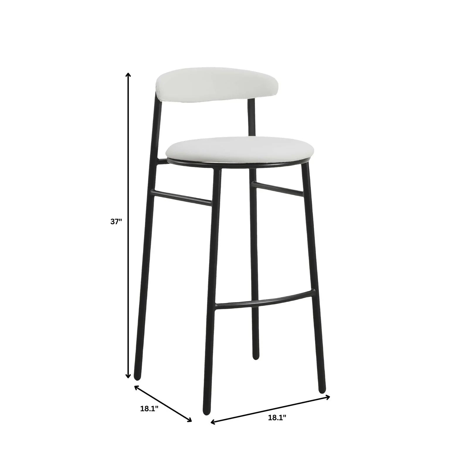 Lume Series Modern Bar Stool Upholstered in Leather for Dining Room and Kitchen - Elax Furniture