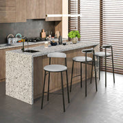 Lume Series Modern Bar Stool Upholstered in Leather for Dining Room and Kitchen - Elax Furniture
