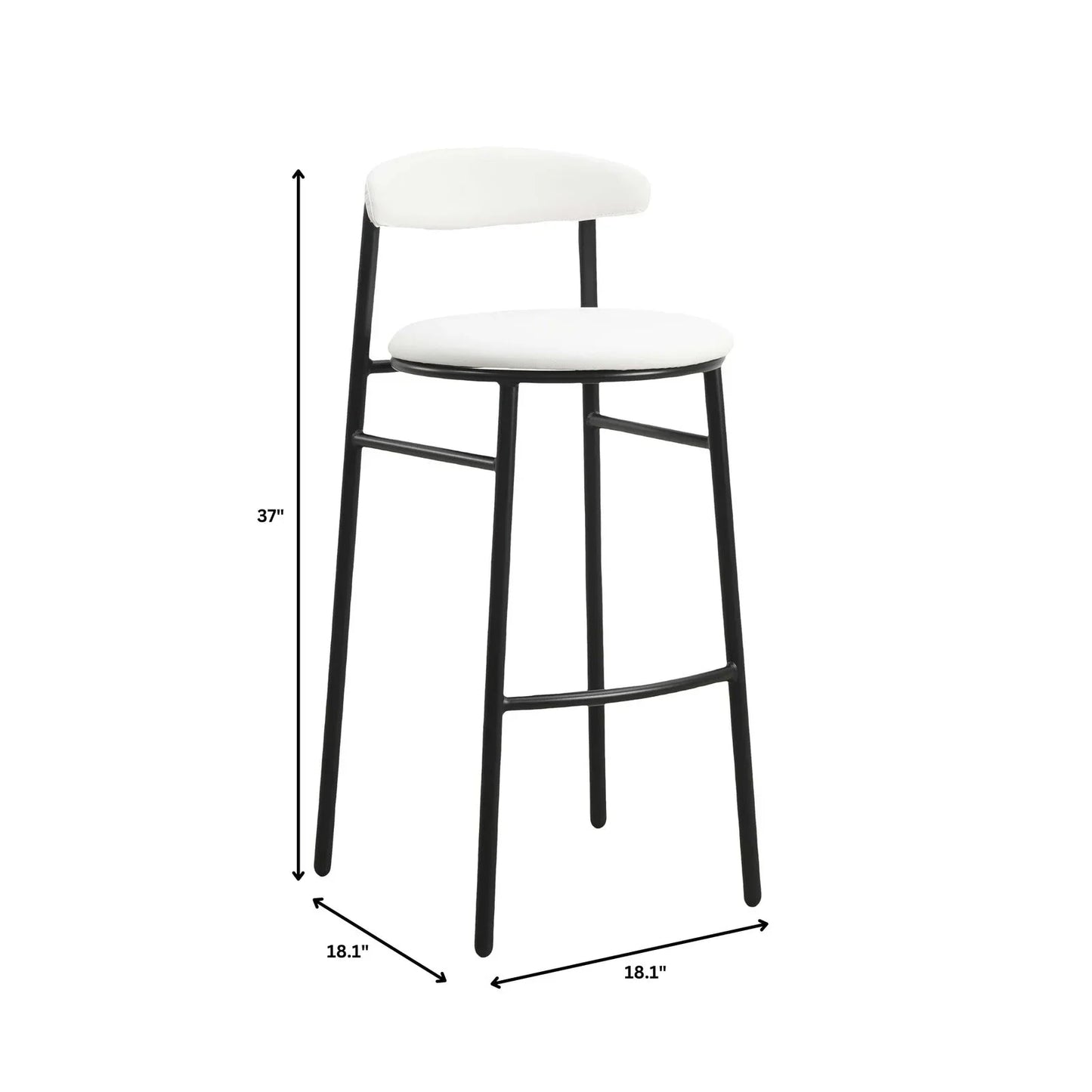 Lume Series Modern Bar Stool Upholstered in Leather for Dining Room and Kitchen - Elax Furniture