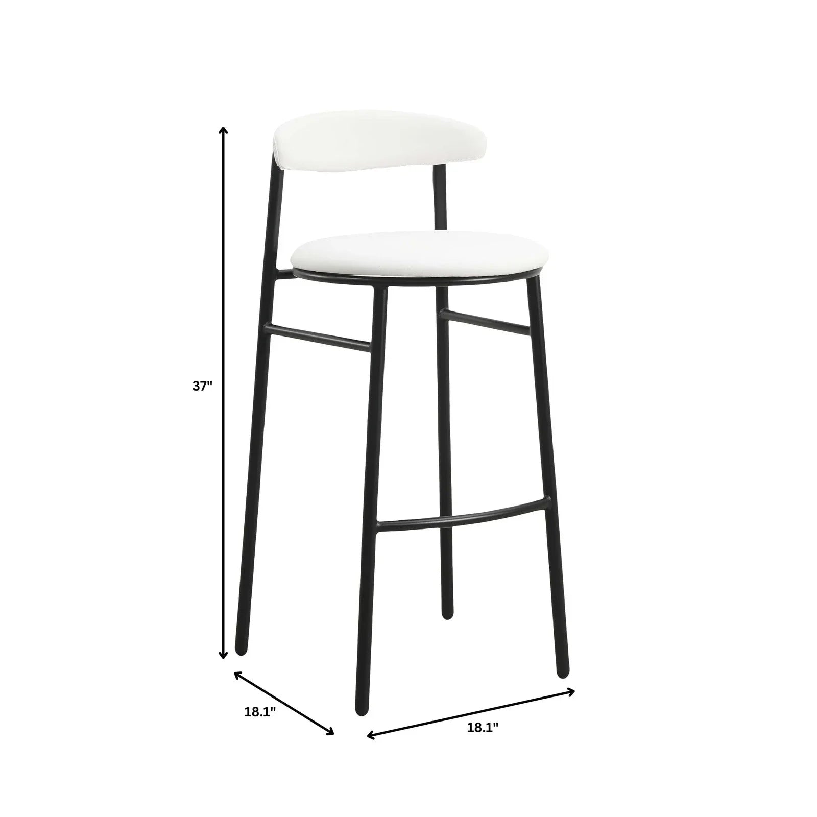 Lume Series Modern Bar Stool Upholstered in Leather for Dining Room and Kitchen - Elax Furniture