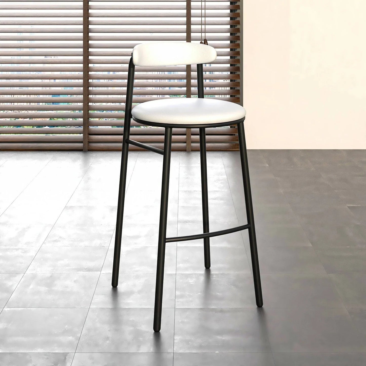 Lume Series Modern Bar Stool Upholstered in Leather for Dining Room and Kitchen - Elax Furniture