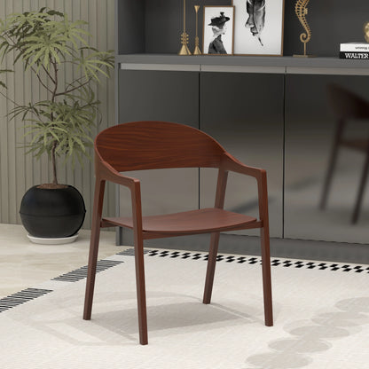 Rivo Dining Chairs in Sturdy Oak Wood with Open Back Design and Armrests - Elax Furniture