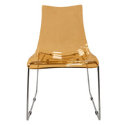 Lima Modern Acrylic Dining Chair With Chrome Base - Elax Furniture