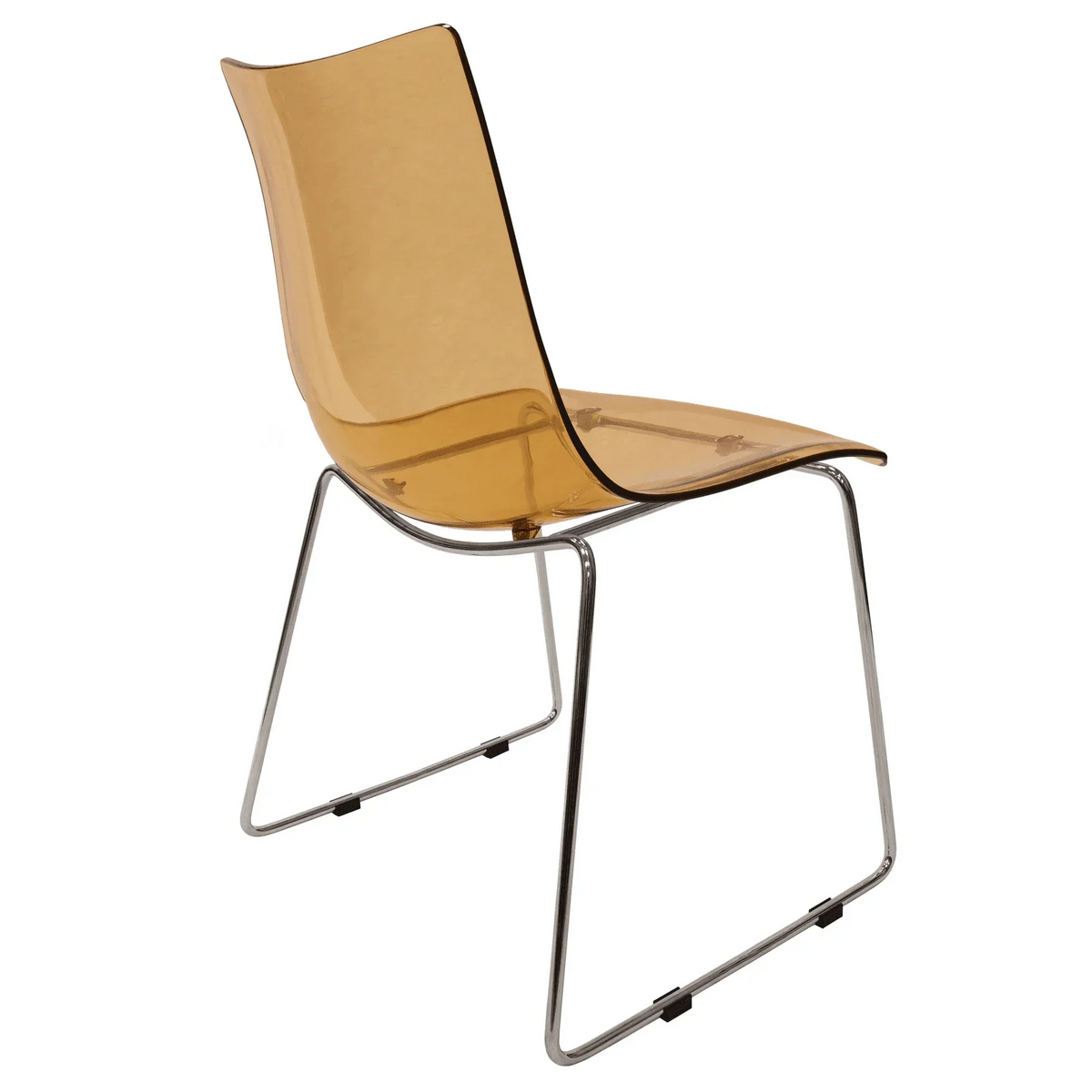 Lima Modern Acrylic Dining Chair With Chrome Base - Elax Furniture