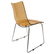 Lima Modern Acrylic Dining Chair With Chrome Base - Elax Furniture