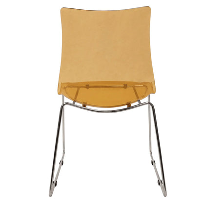 Lima Modern Acrylic Dining Chair With Chrome Base - Elax Furniture