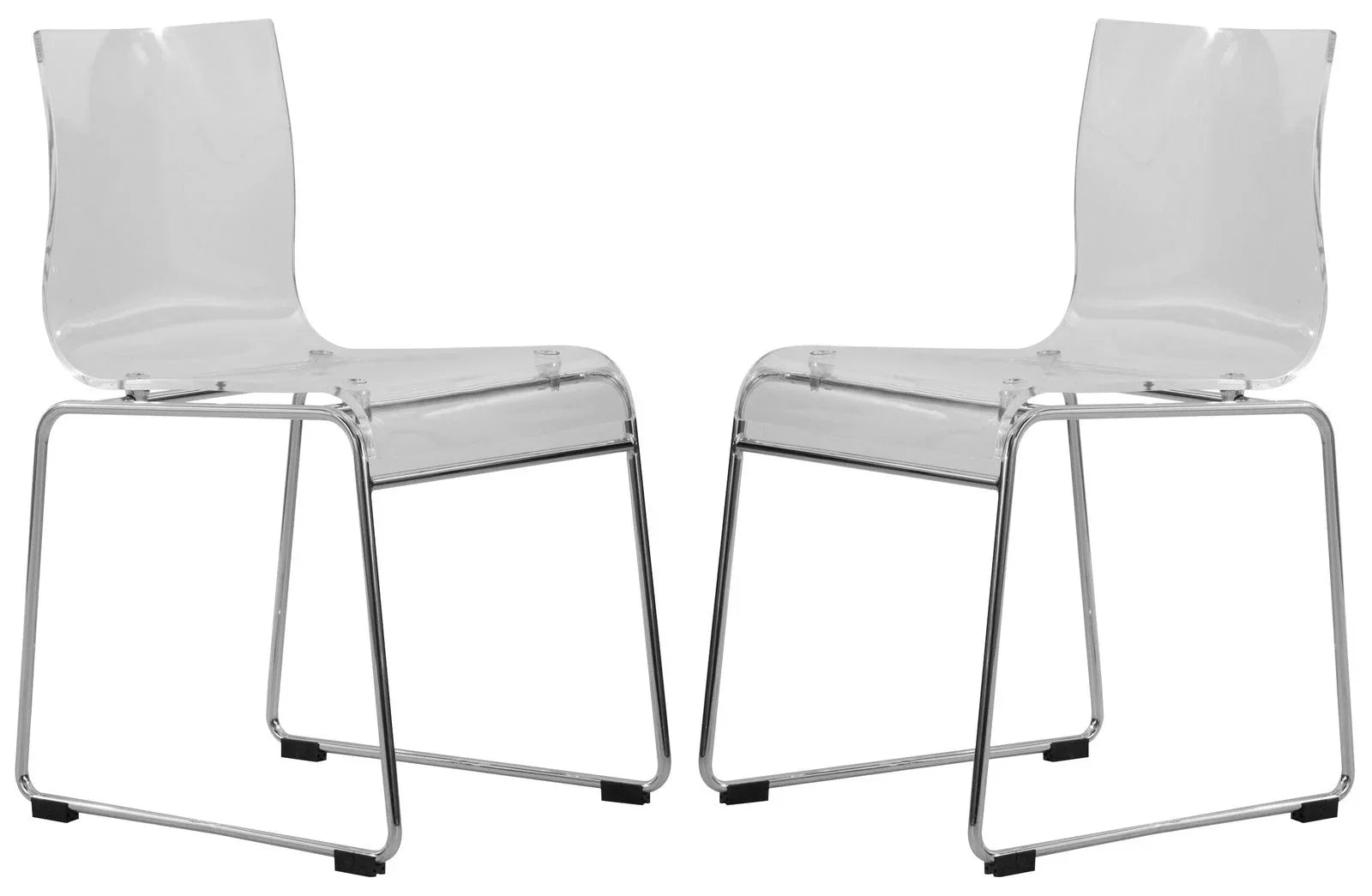 Lima Modern Acrylic Chair Set of 2 - Elax Furniture