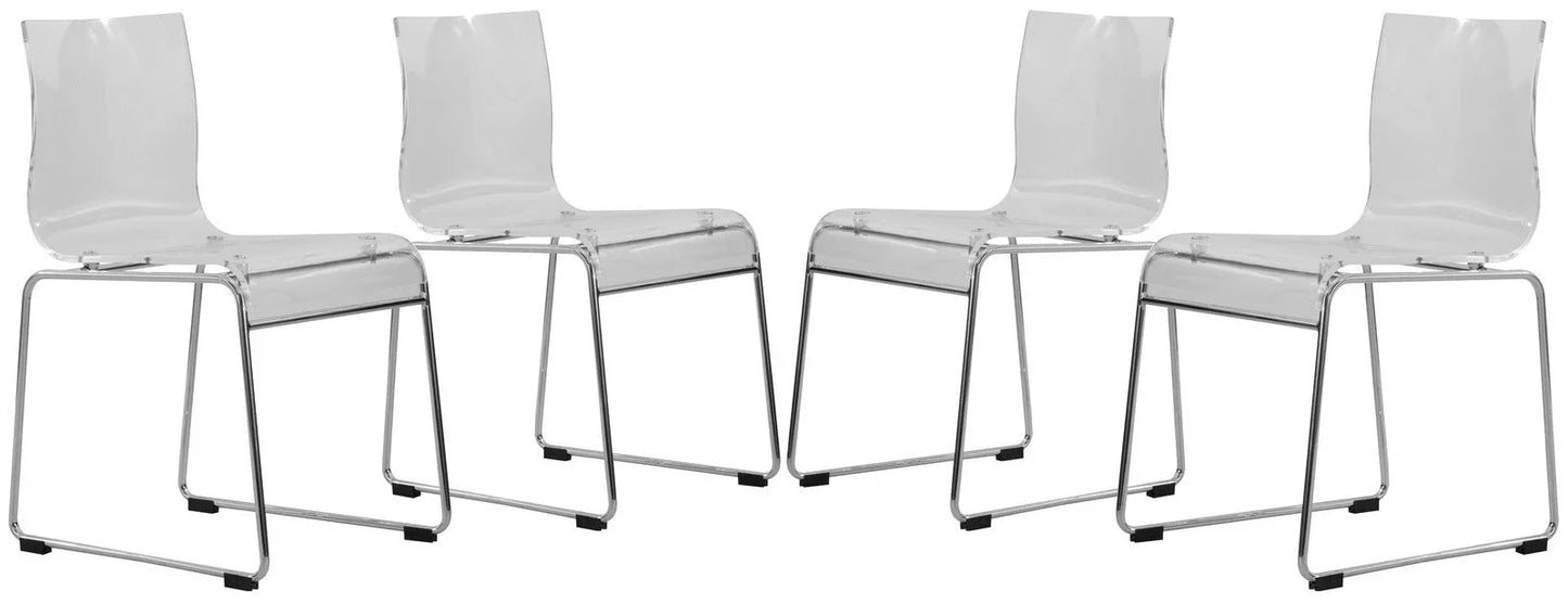 Lima Modern Acrylic Chair Set of 4 - Elax Furniture