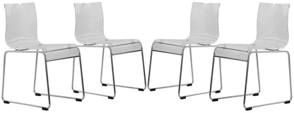 Lima Modern Acrylic Chair Set of 4 - Elax Furniture