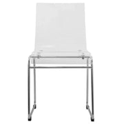 Lima Modern Acrylic Dining Chair With Chrome Base - Elax Furniture