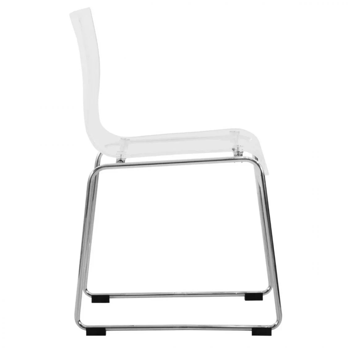 Lima Modern Acrylic Dining Chair With Chrome Base - Elax Furniture
