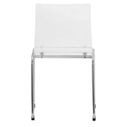 Lima Modern Acrylic Dining Chair With Chrome Base - Elax Furniture
