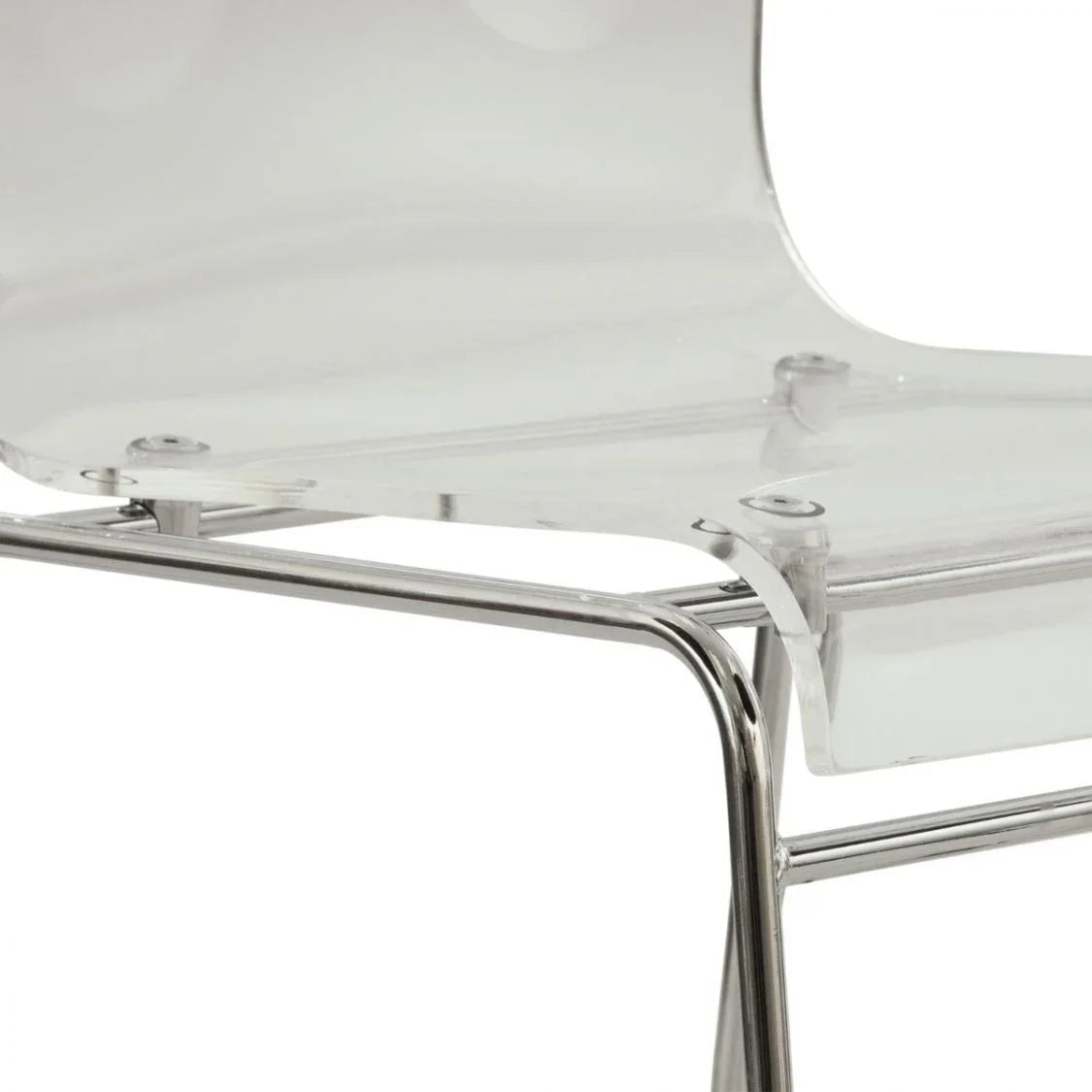 Lima Modern Acrylic Dining Chair With Chrome Base - Elax Furniture