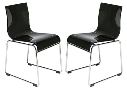 Lima Modern Acrylic Chair Set of 2 - Elax Furniture