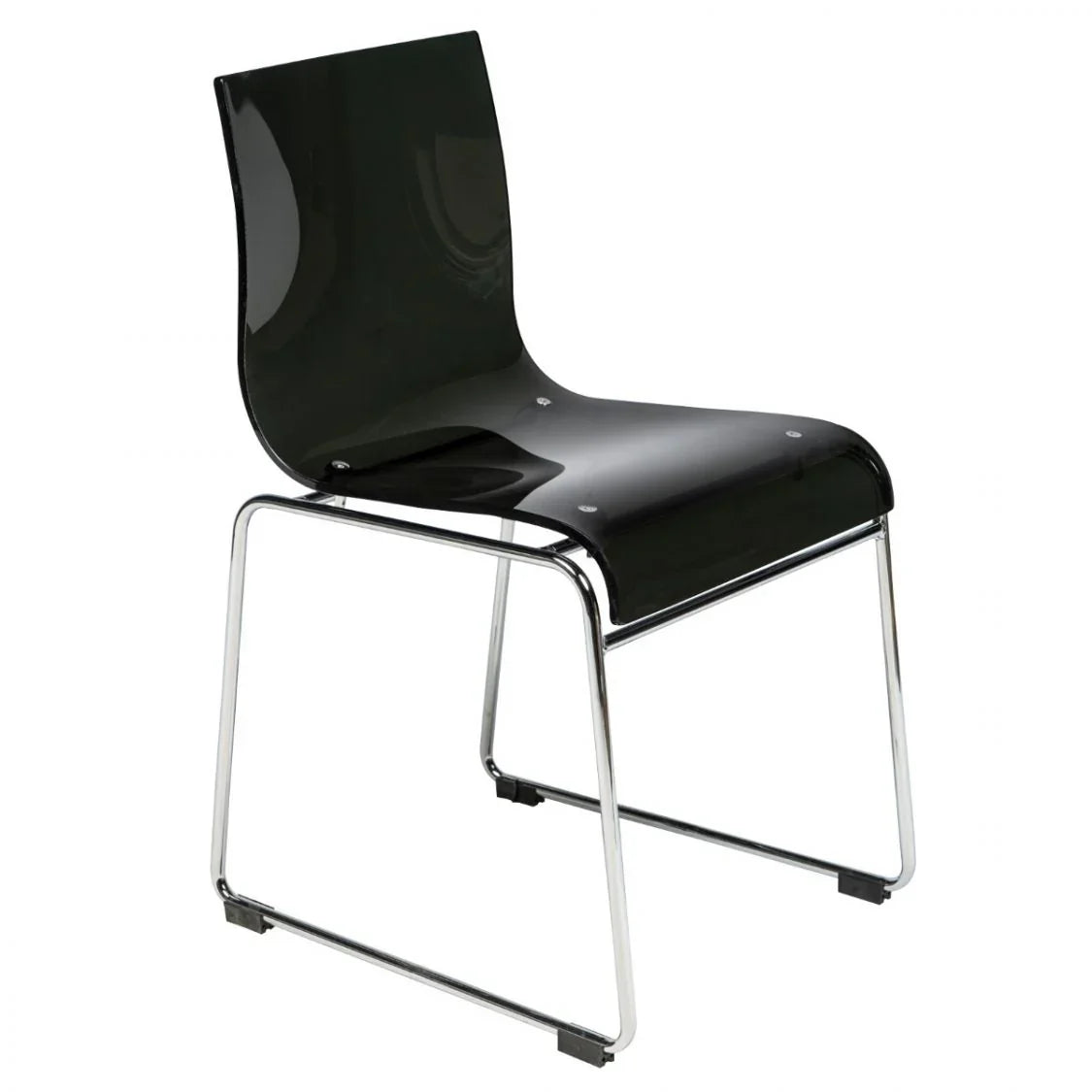 Lima Modern Acrylic Dining Chair With Chrome Base - Elax Furniture