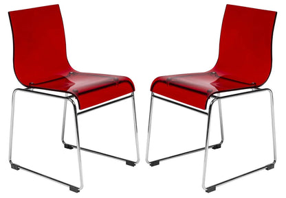 Lima Modern Acrylic Chair Set of 2 - Elax Furniture