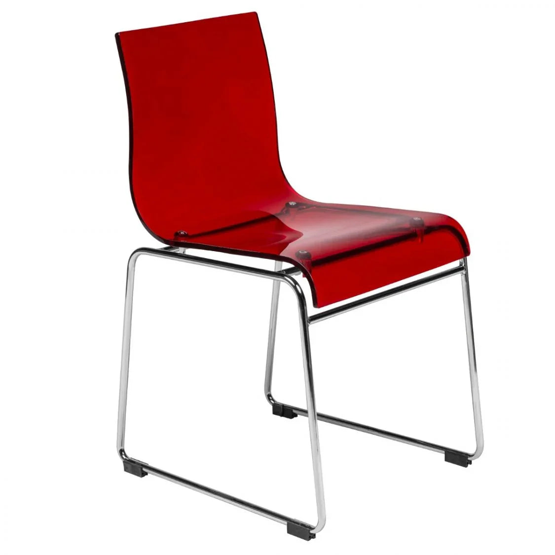 Lima Modern Acrylic Dining Chair With Chrome Base - Elax Furniture