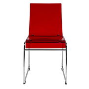 Lima Modern Acrylic Dining Chair With Chrome Base - Elax Furniture