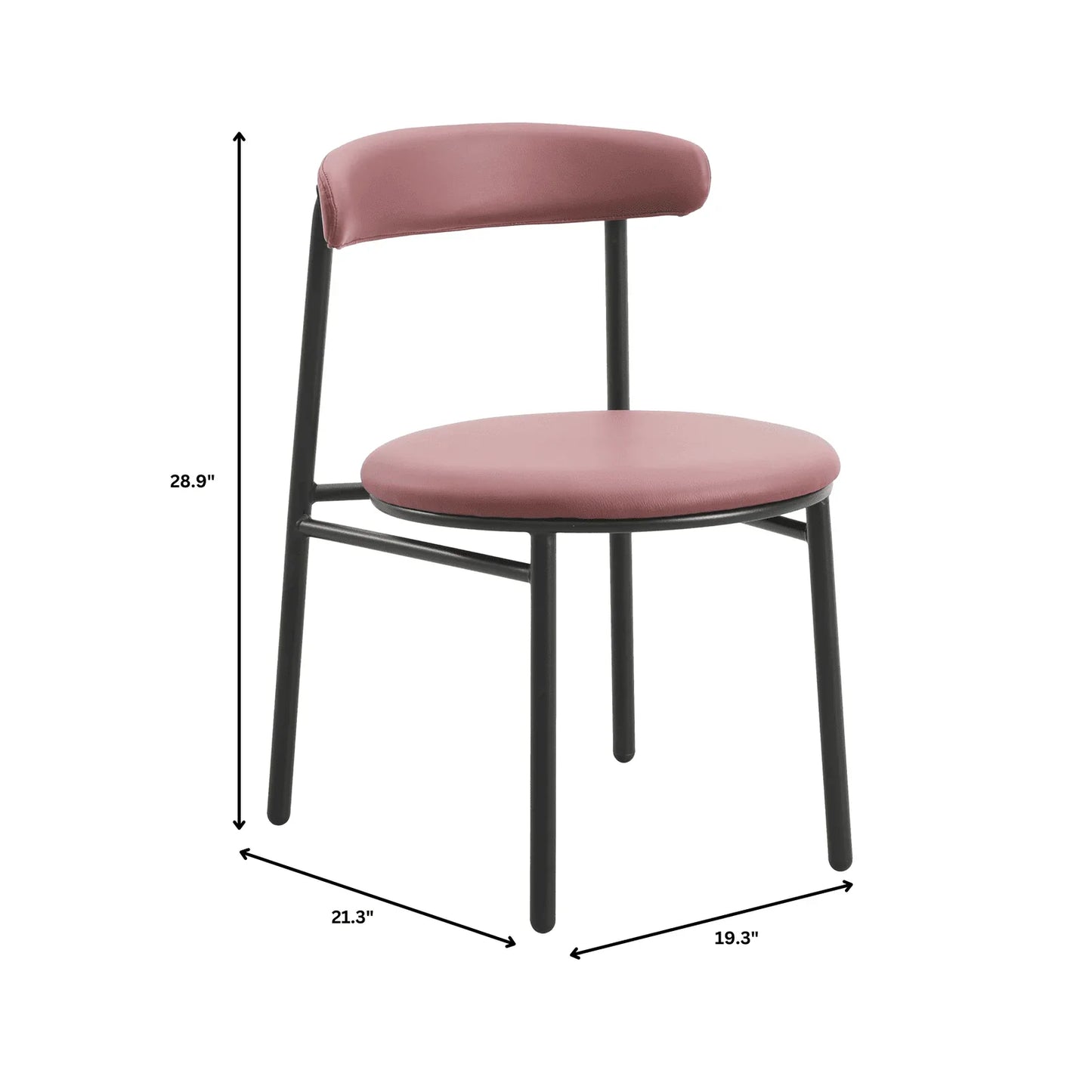 Lume Modern Dining Chair Upholstered in Polyester with Metal Legs - Elax Furniture