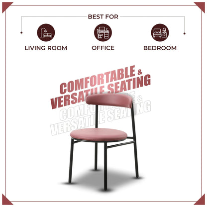 Lume Modern Dining Chair Upholstered in Polyester with Metal Legs - Elax Furniture