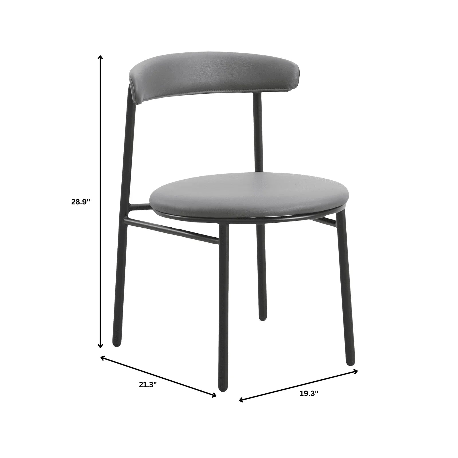 Lume Modern Dining Chair Upholstered in Polyester with Metal Legs - Elax Furniture