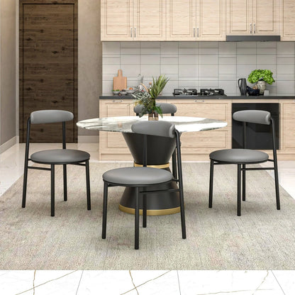 Lume Modern Dining Chair Upholstered in Polyester with Metal Legs - Elax Furniture
