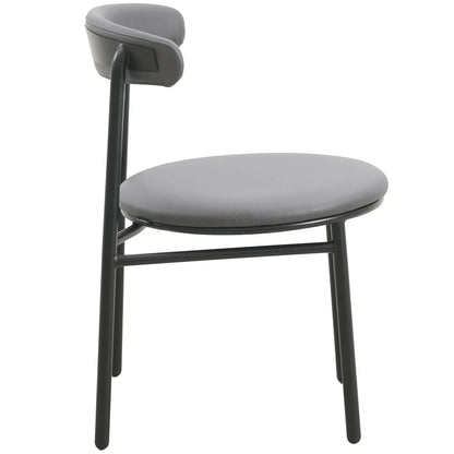 Lume Modern Dining Chair Upholstered in Polyester with Metal Legs - Elax Furniture