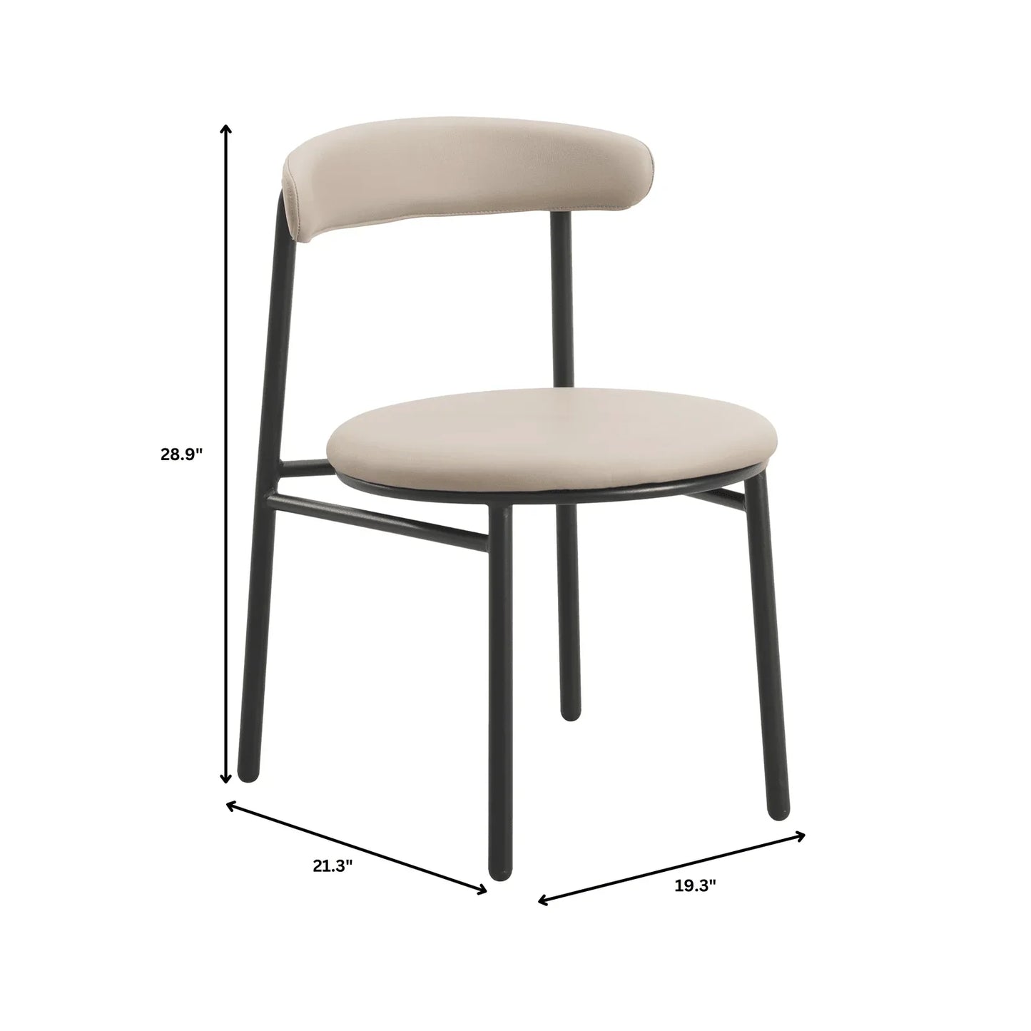 Lume Modern Dining Chair Upholstered in Polyester with Metal Legs - Elax Furniture